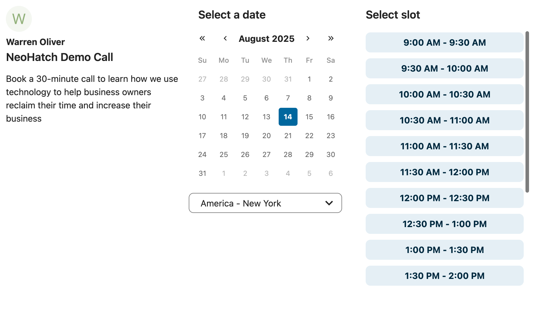 Demo Scheduler Screenshot