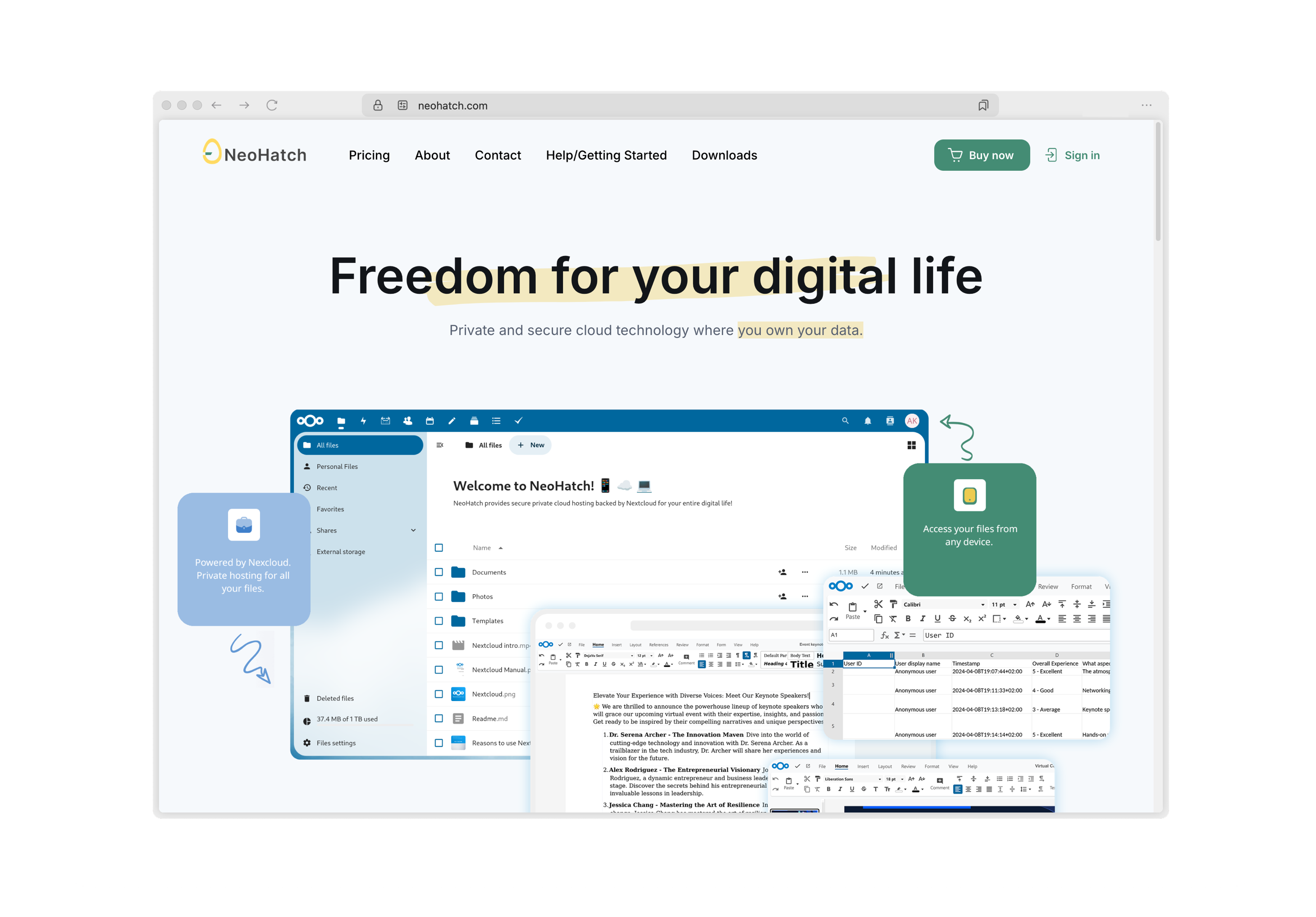a screenshot of NeoHatch's cloud solutions business website.